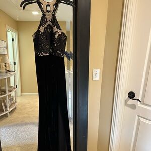 Sequin Hearts Black Prom Dress